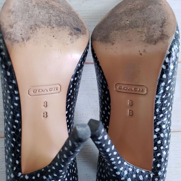 Coach Leather Landrie Polka Dot Bow Pointy Toe Stiletto Heeled Pump Size 8B - Picture 15 of 16